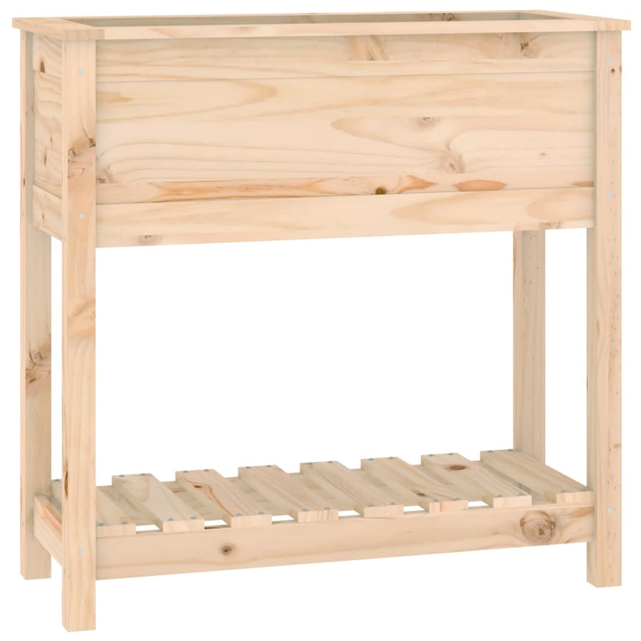 Planter with Shelf 82.5x34.5x81 cm Solid Wood Pine