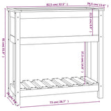 Planter with Shelf 82.5x34.5x81 cm Solid Wood Pine - Low Angle