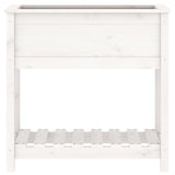 Planter with Shelf White 82.5x34.5x81 cm Solid Wood Pine