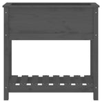Planter with Shelf Grey 82.5x34.5x81 cm Solid Wood Pine
