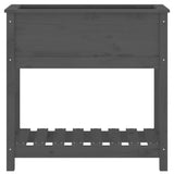 Planter with Shelf Grey 82.5x34.5x81 cm Solid Wood Pine - 45-Degree Angle