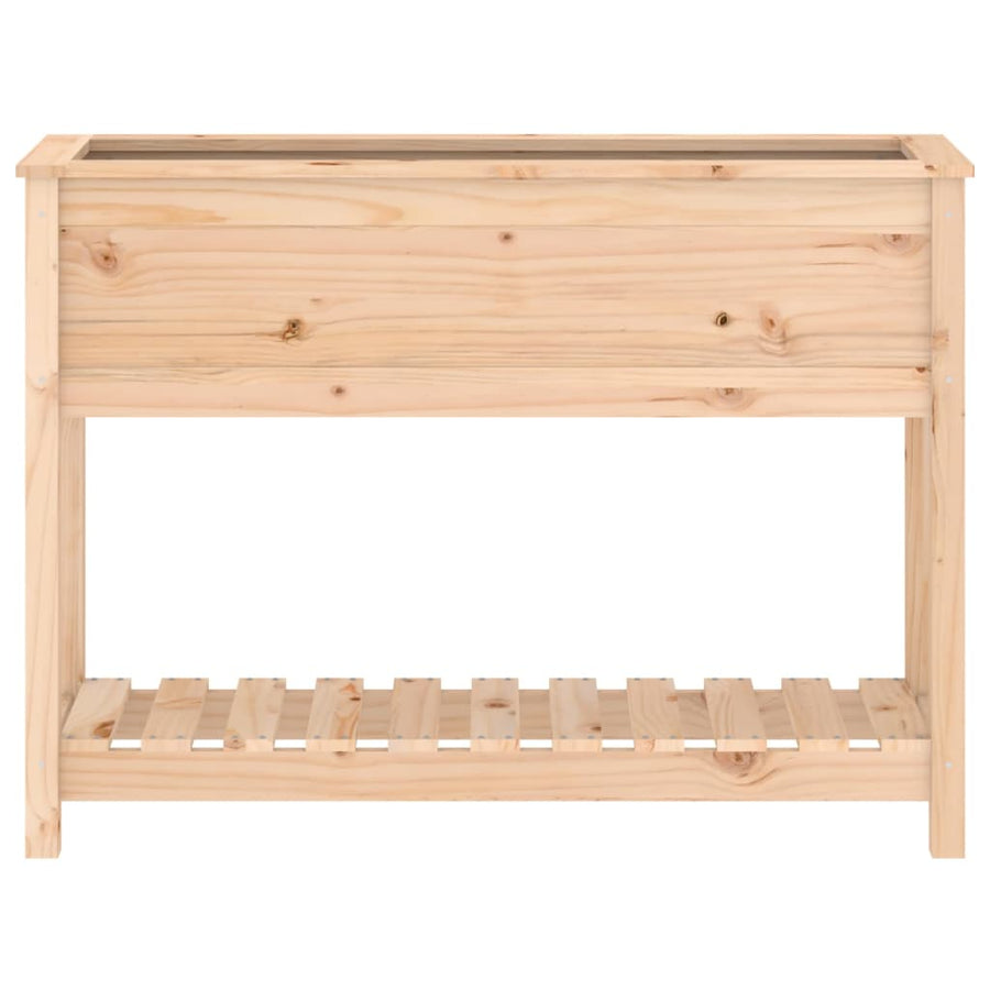 Planter with Shelf 111.5x34.5x81 cm Solid Wood Pine