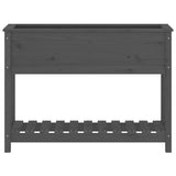 Planter with Shelf Grey 111.5x34.5x81 cm Solid Wood Pine