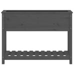 Planter with Shelf Grey 111.5x34.5x81 cm Solid Wood Pine