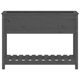 Planter with Shelf Grey 111.5x34.5x81 cm Solid Wood Pine - 45-Degree Angle
