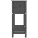 Planter with Shelf Grey 111.5x34.5x81 cm Solid Wood Pine - Rear View