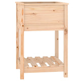 Planter with Shelf 54x54x81 cm Solid Wood Pine - Front View