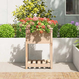 Planter with Shelf 54x54x81 cm Solid Wood Pine - Side View