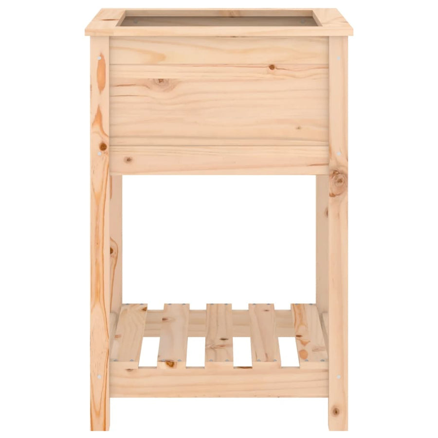 Planter with Shelf 54x54x81 cm Solid Wood Pine
