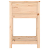 Planter with Shelf 54x54x81 cm Solid Wood Pine - Rear View