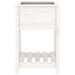 Planter with Shelf White 54x54x81 cm Solid Wood Pine
