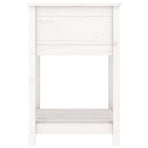 Planter with Shelf White 54x54x81 cm Solid Wood Pine