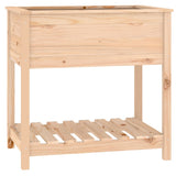 Planter with Shelf 82.5x54x81 cm Solid Wood Pine - Front View