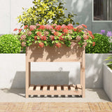 Planter with Shelf 82.5x54x81 cm Solid Wood Pine - Side View