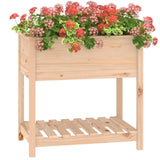 Planter with Shelf 82.5x54x81 cm Solid Wood Pine - Top-Down View