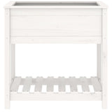 Planter with Shelf White 82.5x54x81 cm Solid Wood Pine