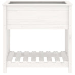 Planter with Shelf White 82.5x54x81 cm Solid Wood Pine