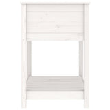 Planter with Shelf White 82.5x54x81 cm Solid Wood Pine