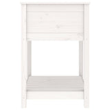 Planter with Shelf White 82.5x54x81 cm Solid Wood Pine - Rear View