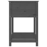 Planter with Shelf Grey 82.5x54x81 cm Solid Wood Pine - Rear View