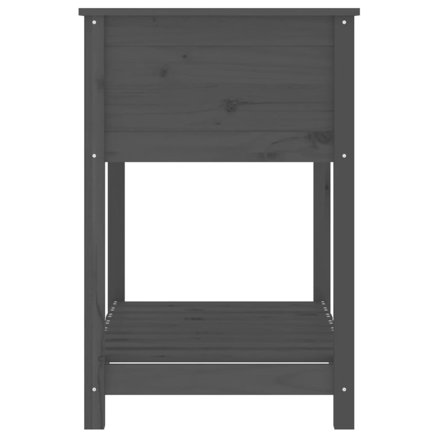 Planter with Shelf Grey 82.5x54x81 cm Solid Wood Pine