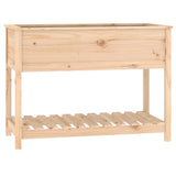 Planter with Shelf 111.5x54x81 cm Solid Wood Pine - Front View