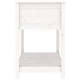 Planter with Shelf White 111.5x54x81 cm Solid Wood Pine - Rear View