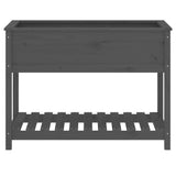 Planter with Shelf Grey 111.5x54x81 cm Solid Wood Pine - 45-Degree Angle