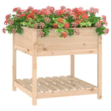 Planter with Shelf 82.5x82.5x81 cm Solid Wood Pine - Top-Down View
