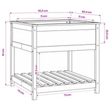 Planter with Shelf 82.5x82.5x81 cm Solid Wood Pine