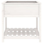 Planter with Shelf White 82.5x82.5x81 cm Solid Wood Pine