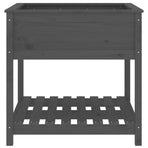 Planter with Shelf Grey 82.5x82.5x81 cm Solid Wood Pine