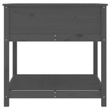Planter with Shelf Grey 82.5x82.5x81 cm Solid Wood Pine - Rear View