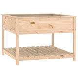 Planter with Shelf 111.5x111.5x81 cm Solid Wood Pine - Front View