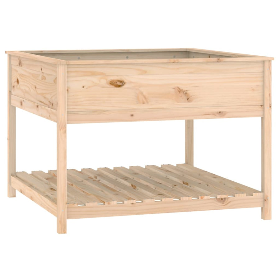 Planter with Shelf 111.5x111.5x81 cm Solid Wood Pine
