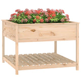 Planter with Shelf 111.5x111.5x81 cm Solid Wood Pine - Top-Down View
