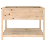 Planter with Shelf 111.5x111.5x81 cm Solid Wood Pine - Rear View