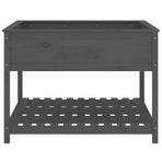 Planter with Shelf Grey 111.5x111.5x81 cm Solid Wood Pine