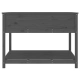 Planter with Shelf Grey 111.5x111.5x81 cm Solid Wood Pine