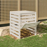 Composter White 63.5x63.5x77.5 cm Solid Wood Pine - Side View