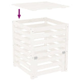 Composter White 63.5x63.5x77.5 cm Solid Wood Pine - Low Angle