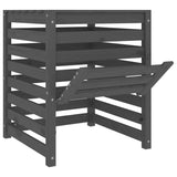Composter Grey 63.5x63.5x77.5 cm Solid Wood Pine - Rear View