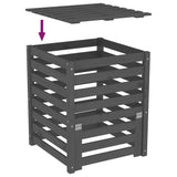 Composter Grey 63.5x63.5x77.5 cm Solid Wood Pine - Low Angle