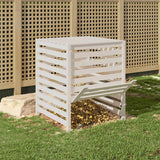 Composter White 82.5x82.5x99.5 cm Solid Wood Pine - Side View