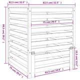 Composter White 82.5x82.5x99.5 cm Solid Wood Pine