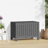 Garden Storage Box Grey 76x42.5x54 cm Solid Wood Pine - Side View