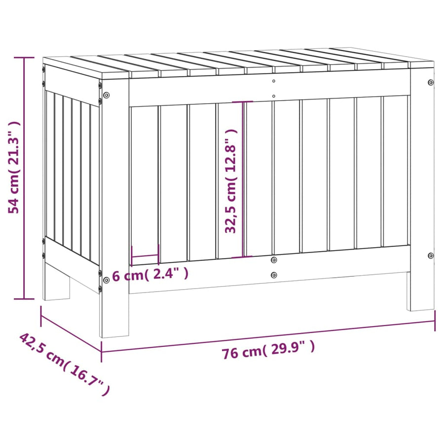 Garden Storage Box Grey 76x42.5x54 cm Solid Wood Pine