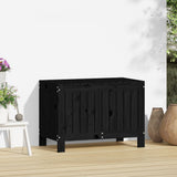 Garden Storage Box Black 76x42.5x54 cm Solid Wood Pine - Side View