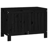 Garden Storage Box Black 76x42.5x54 cm Solid Wood Pine - 45-Degree Angle