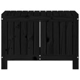 Garden Storage Box Black 76x42.5x54 cm Solid Wood Pine